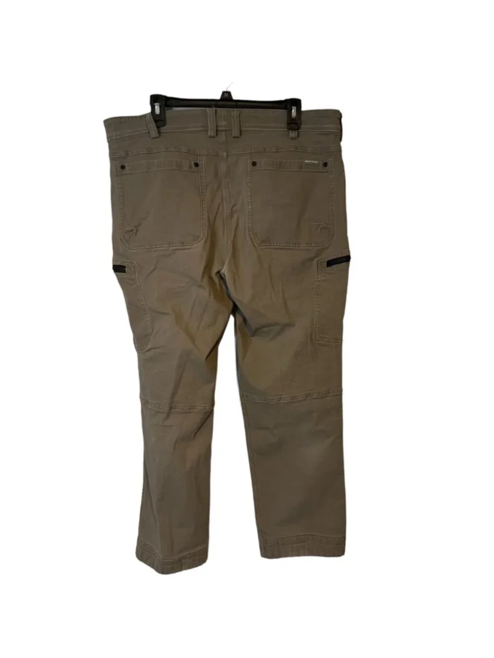 Duluth Cargo Pants Mens 40 x 30 Workwear Tan Flex Fire Hose Zip Pockets Relaxed